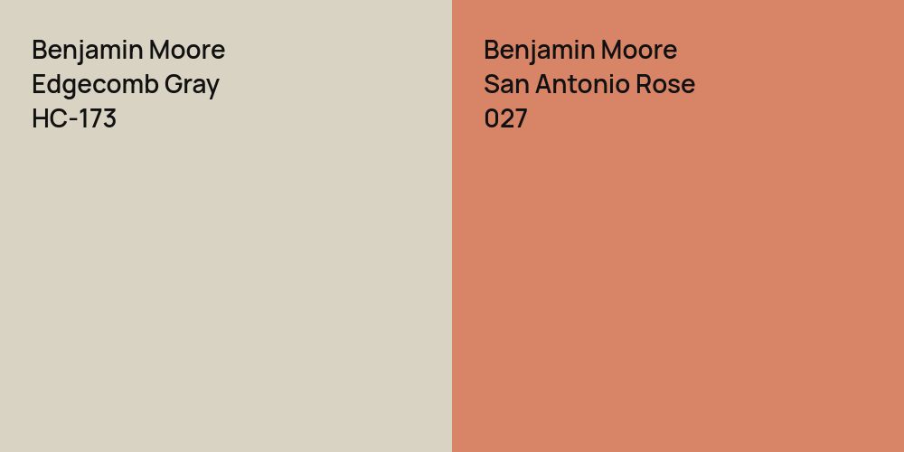 Benjamin Moore Edgecomb Gray vs. Benjamin Moore San Antonio Rose