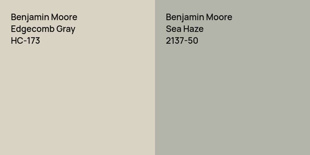 Benjamin Moore Edgecomb Gray vs. Benjamin Moore Sea Haze