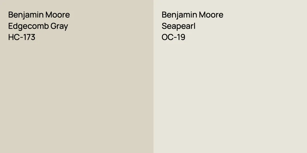 Benjamin Moore Edgecomb Gray vs. Benjamin Moore Seapearl