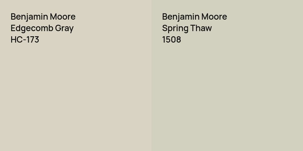 Benjamin Moore Edgecomb Gray vs. Benjamin Moore Spring Thaw