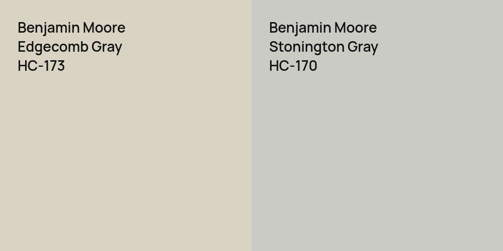 Benjamin Moore Edgecomb Gray vs. Benjamin Moore Stonington Gray