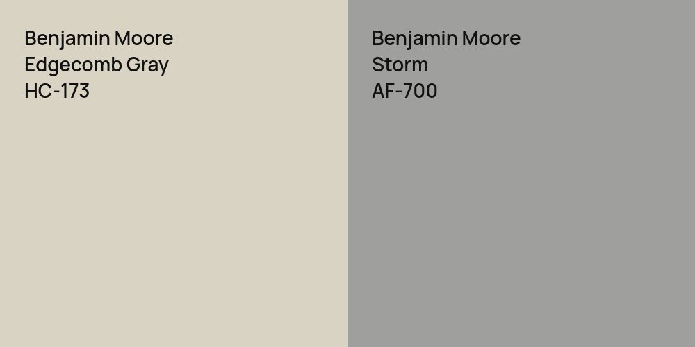 Benjamin Moore Edgecomb Gray vs. Benjamin Moore Storm