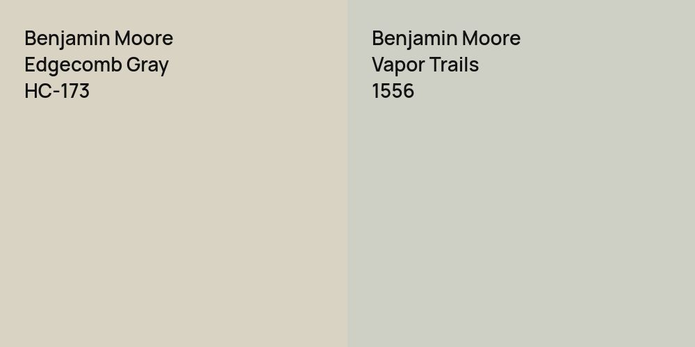 Benjamin Moore Edgecomb Gray vs. Benjamin Moore Vapor Trails