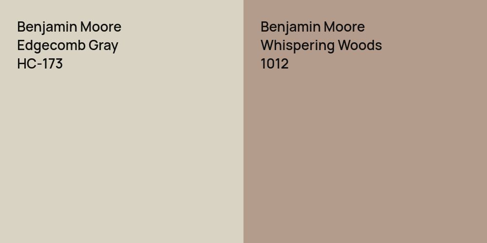 Benjamin Moore Edgecomb Gray vs. Benjamin Moore Whispering Woods