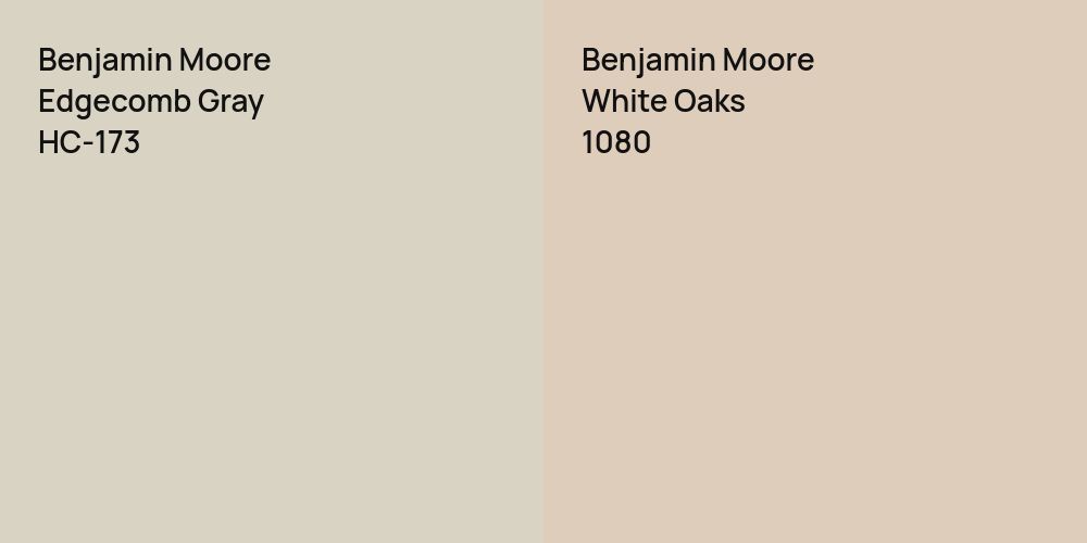 Benjamin Moore Edgecomb Gray vs. Benjamin Moore White Oaks