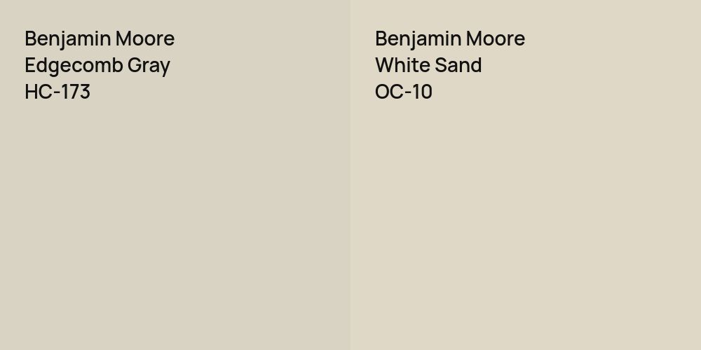 Benjamin Moore Edgecomb Gray vs. Benjamin Moore White Sand