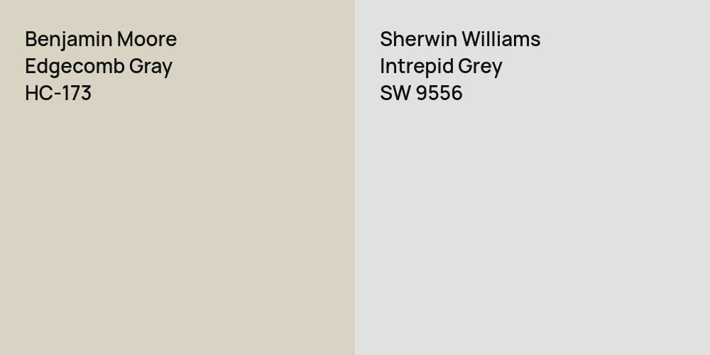 Benjamin Moore Edgecomb Gray vs. Sherwin Williams Intrepid Grey