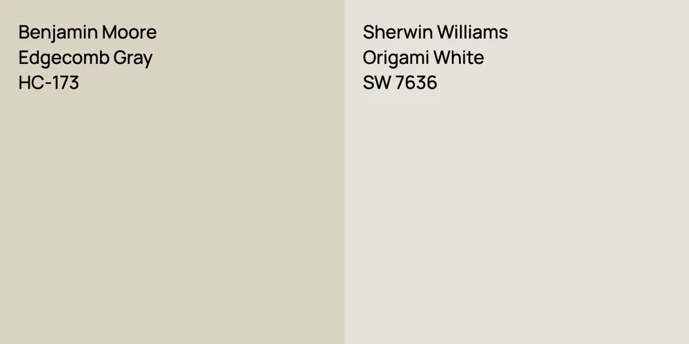 Benjamin Moore Edgecomb Gray vs. Sherwin Williams Origami White