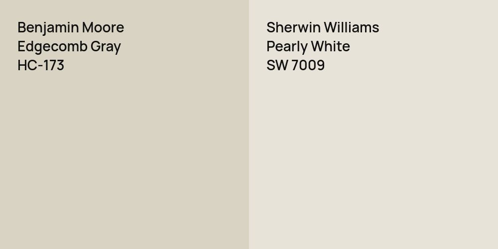 Benjamin Moore Edgecomb Gray vs. Sherwin Williams Pearly White