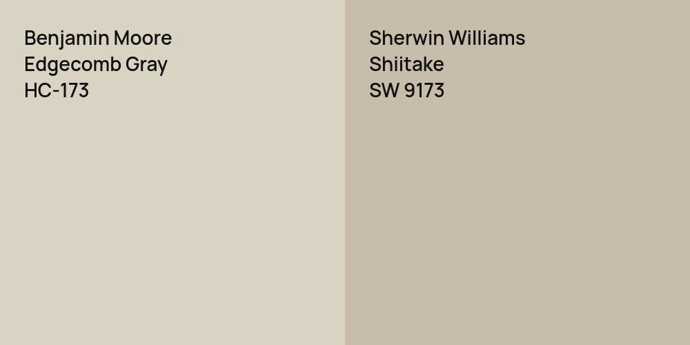 Benjamin Moore Edgecomb Gray vs. Sherwin Williams Shiitake