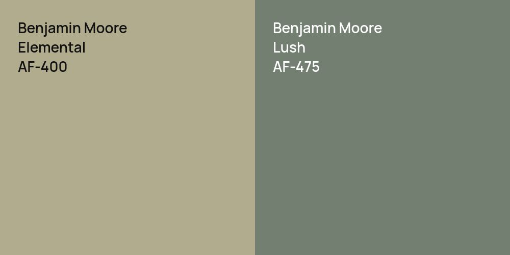 Benjamin Moore Elemental vs. Benjamin Moore Lush