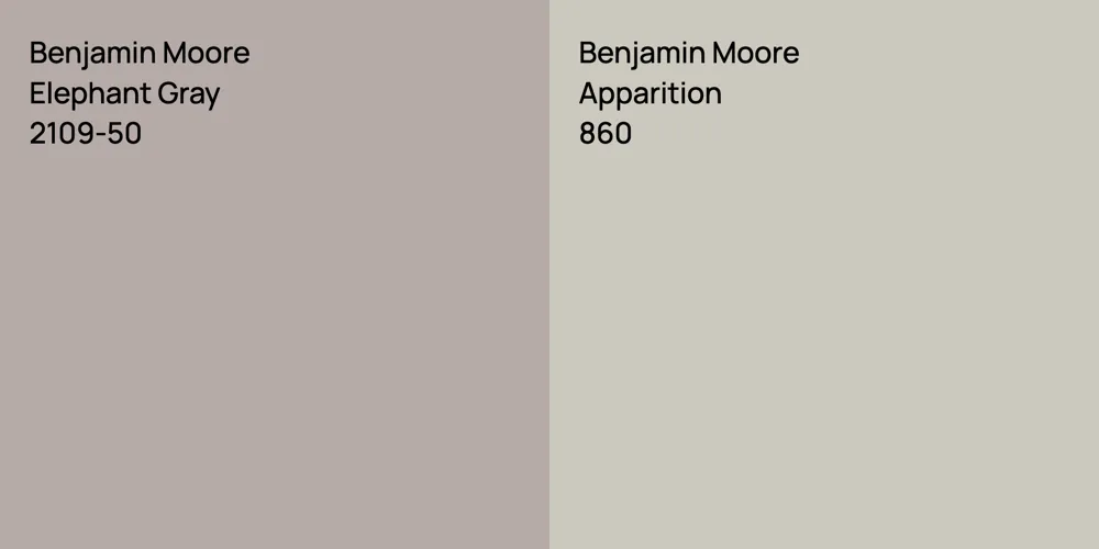 Benjamin Moore Elephant Gray vs. Benjamin Moore Apparition