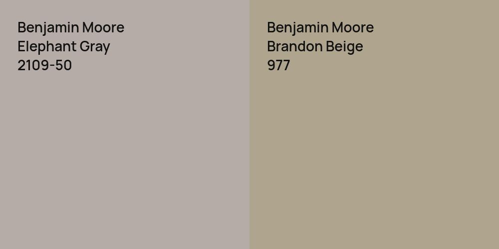 Benjamin Moore Elephant Gray vs. Benjamin Moore Brandon Beige