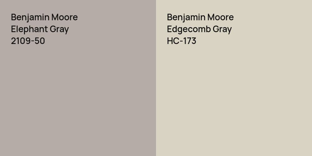 Benjamin Moore Elephant Gray vs. Benjamin Moore Edgecomb Gray