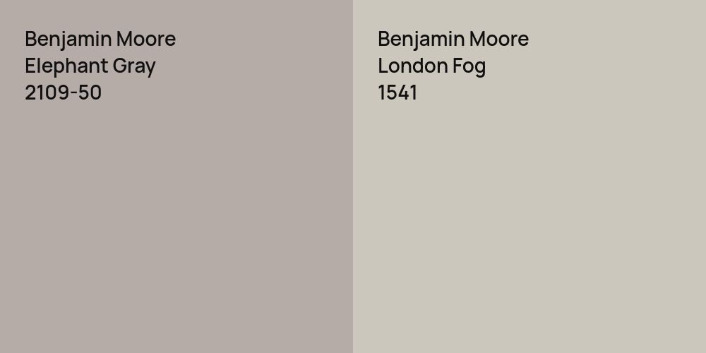 Benjamin Moore Elephant Gray vs. Benjamin Moore London Fog