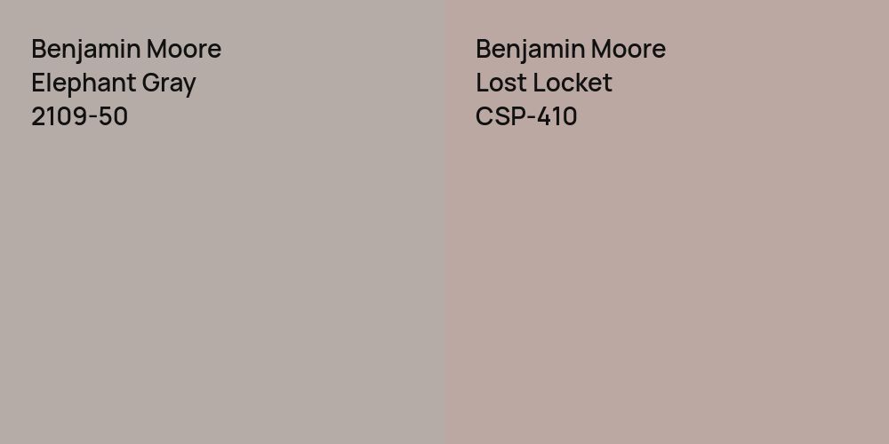 Benjamin Moore Elephant Gray vs. Benjamin Moore Lost Locket