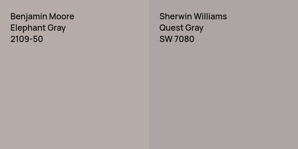 Benjamin Moore Elephant Gray vs. Sherwin Williams Quest Gray