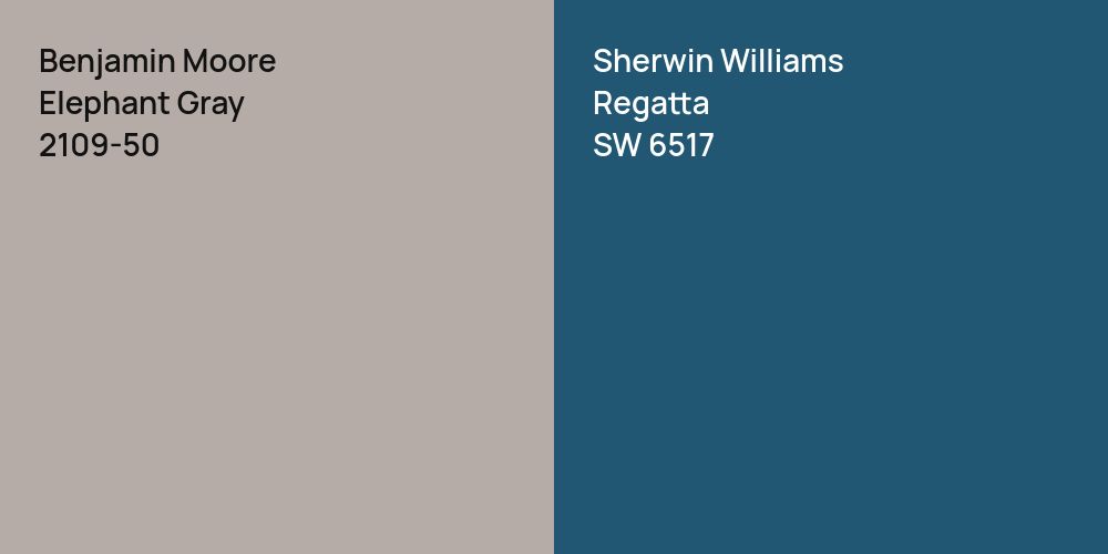 Benjamin Moore Elephant Gray vs. Sherwin Williams Regatta