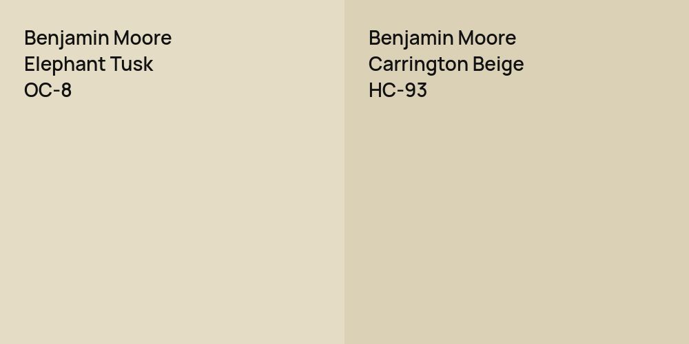 Benjamin Moore Elephant Tusk vs. Benjamin Moore Carrington Beige