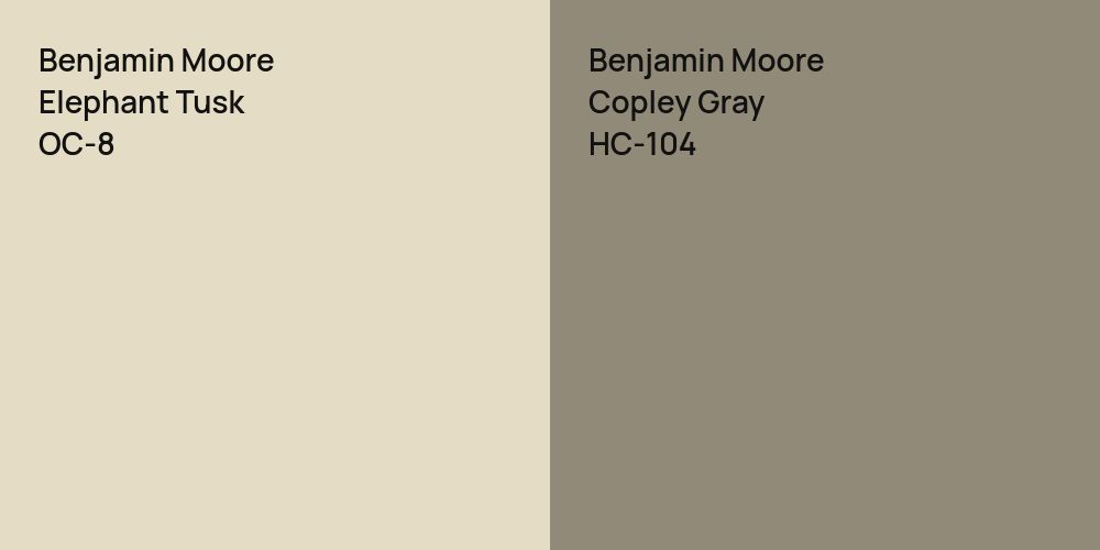 Benjamin Moore Elephant Tusk vs. Benjamin Moore Copley Gray