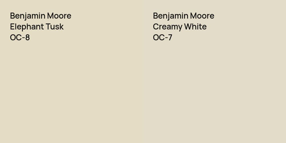 Benjamin Moore Elephant Tusk vs. Benjamin Moore Creamy White