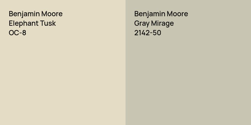 Benjamin Moore Elephant Tusk vs. Benjamin Moore Gray Mirage