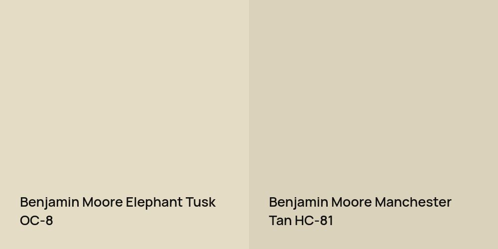 Benjamin Moore Elephant Tusk vs. Benjamin Moore Manchester Tan