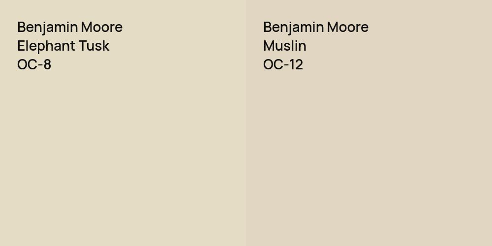 Benjamin Moore Elephant Tusk vs. Benjamin Moore Muslin