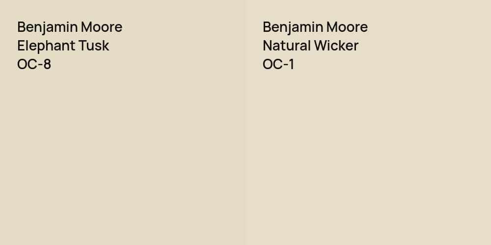 Benjamin Moore Elephant Tusk vs. Benjamin Moore Natural Wicker