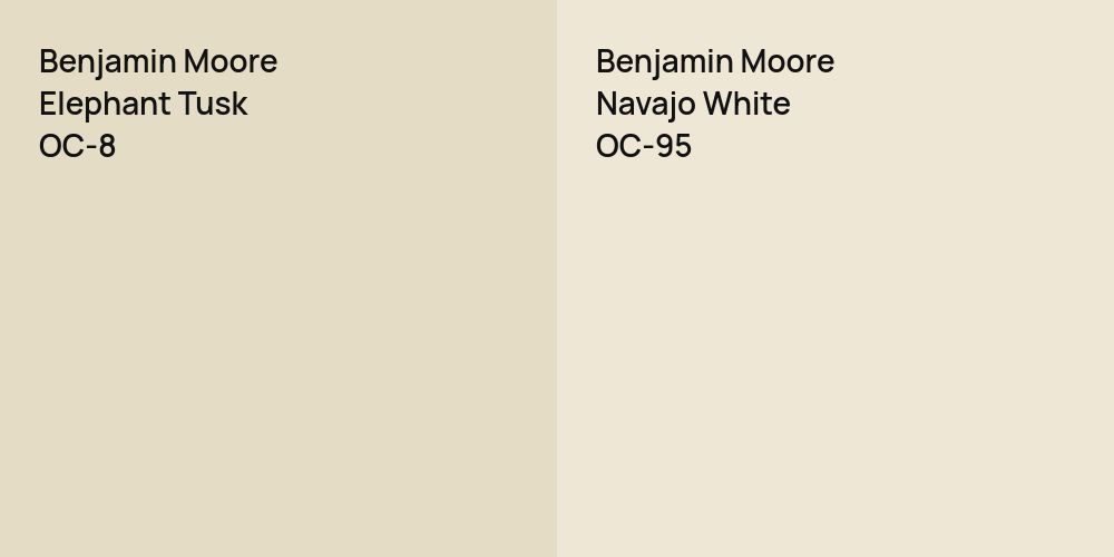 Benjamin Moore Elephant Tusk vs. Benjamin Moore Navajo White