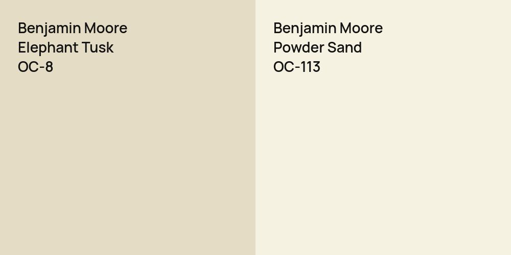 Benjamin Moore Elephant Tusk vs. Benjamin Moore Powder Sand