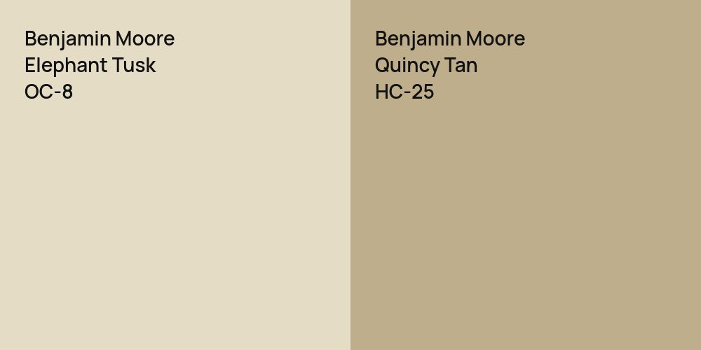 Benjamin Moore Elephant Tusk vs. Benjamin Moore Quincy Tan