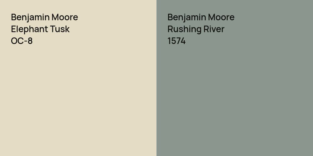 Benjamin Moore Elephant Tusk vs. Benjamin Moore Rushing River