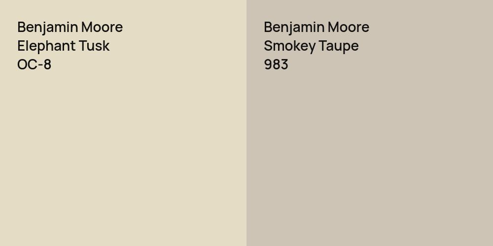 Benjamin Moore Elephant Tusk vs. Benjamin Moore Smokey Taupe