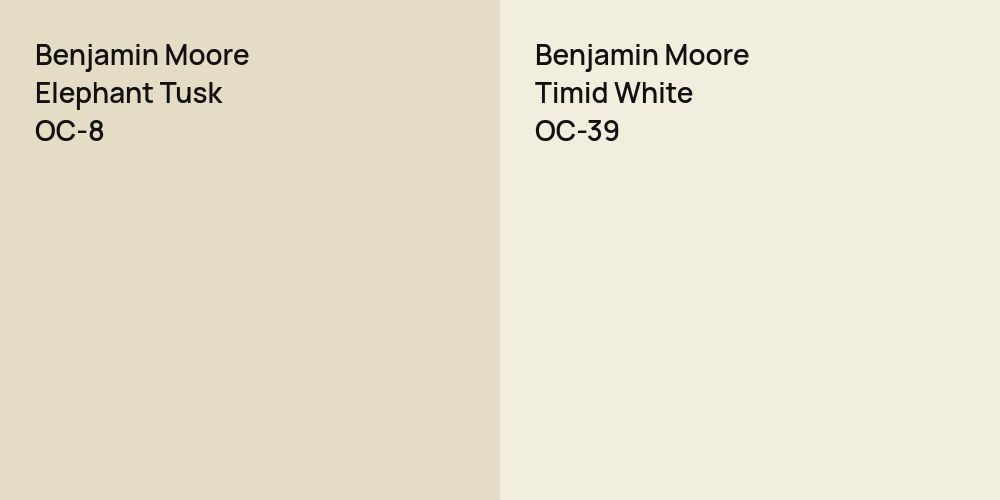 Benjamin Moore Elephant Tusk vs. Benjamin Moore Timid White