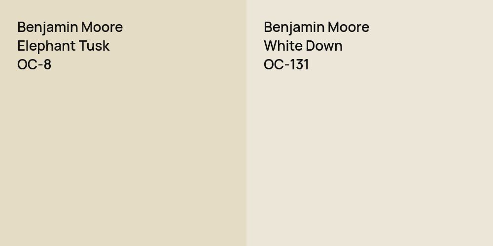 Benjamin Moore Elephant Tusk vs. Benjamin Moore White Down