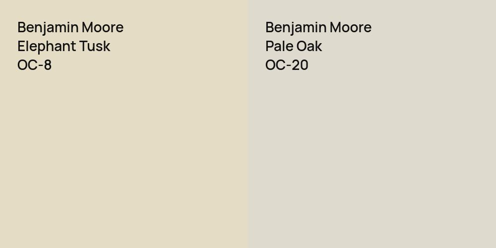 Benjamin Moore Elephant Tusk vs. Benjamin Moore Pale Oak