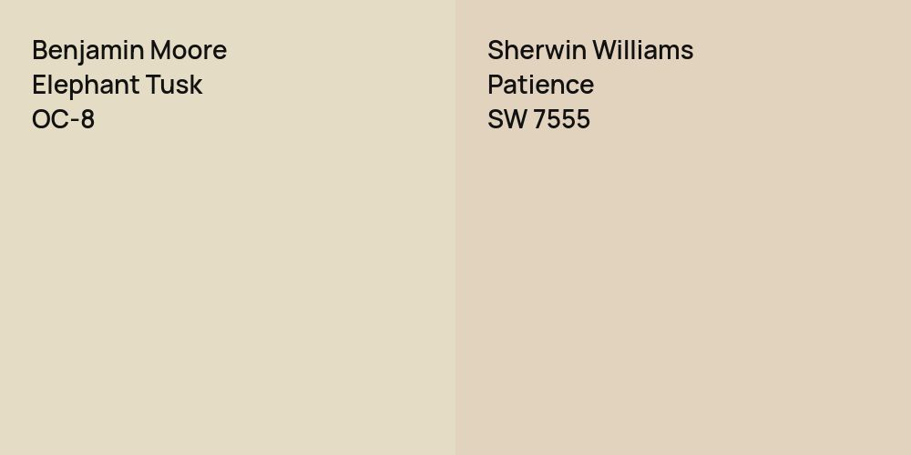 Benjamin Moore Elephant Tusk vs. Sherwin Williams Patience