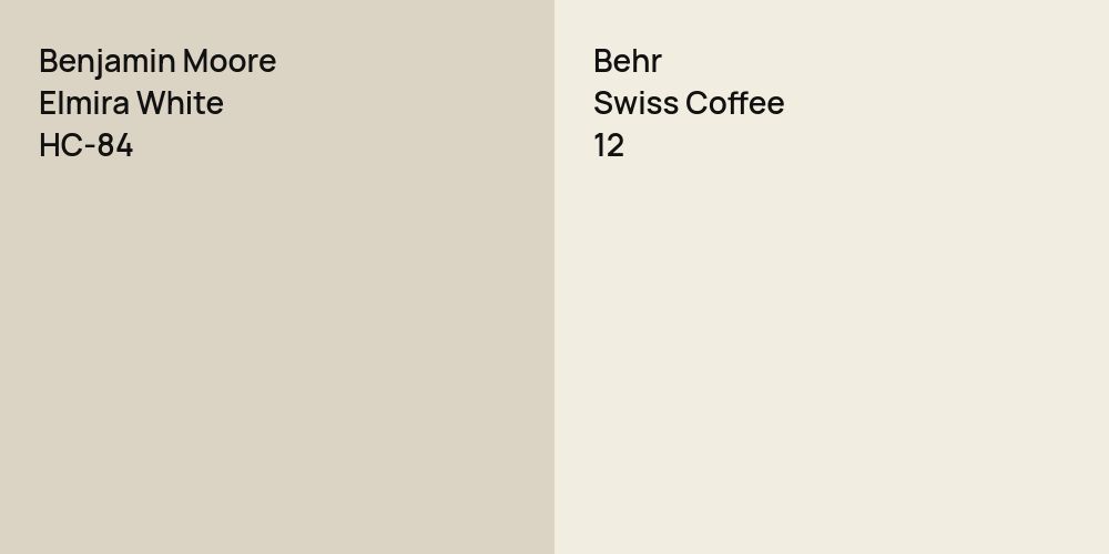 Benjamin Moore Elmira White vs. Behr Swiss Coffee