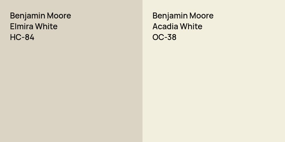 Benjamin Moore Elmira White vs. Benjamin Moore Acadia White