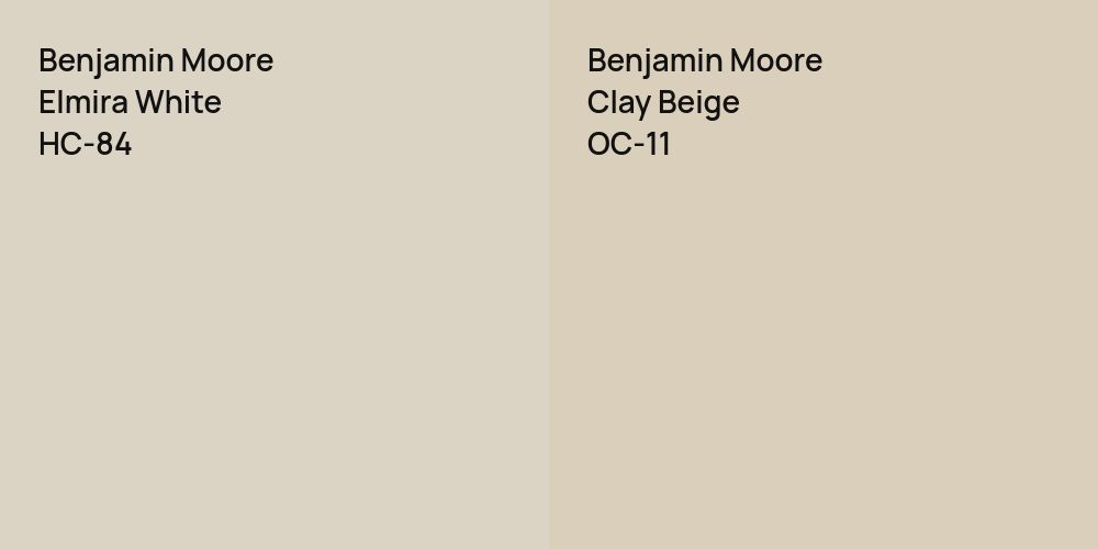 Benjamin Moore Elmira White vs. Benjamin Moore Clay Beige