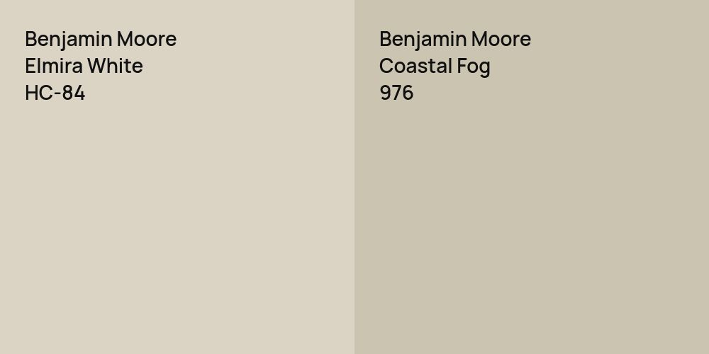 Benjamin Moore Elmira White vs. Benjamin Moore Coastal Fog