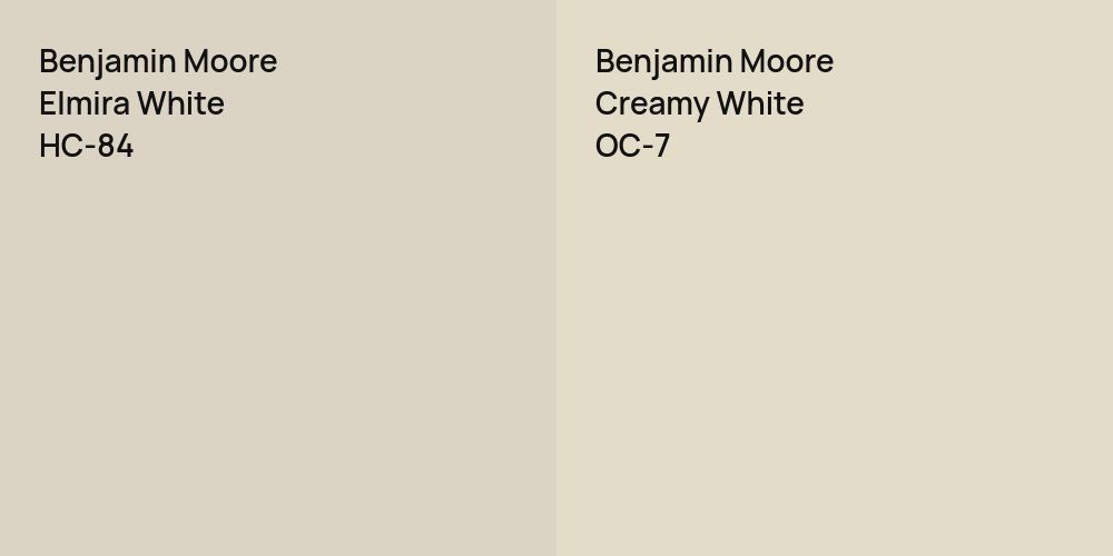 Benjamin Moore Elmira White vs. Benjamin Moore Creamy White