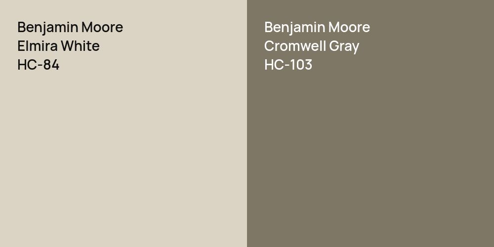 Benjamin Moore Elmira White vs. Benjamin Moore Cromwell Gray