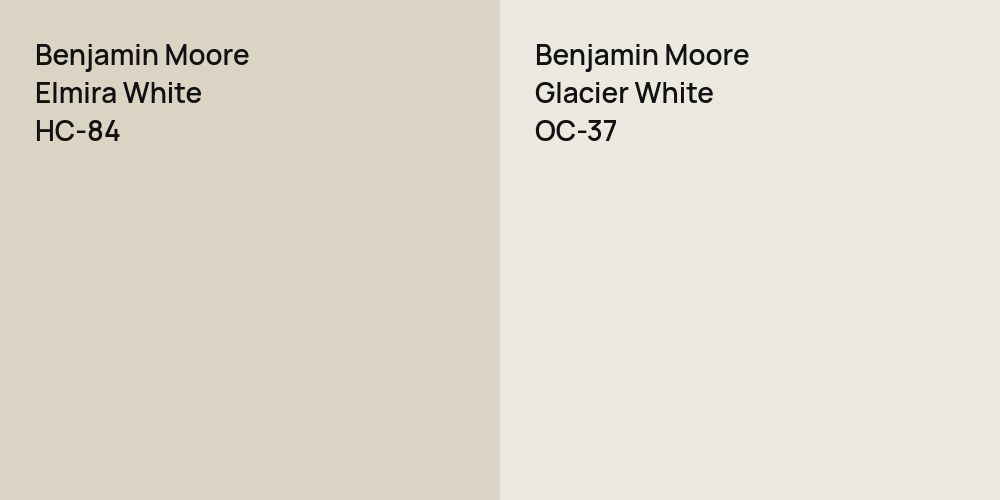 Benjamin Moore Elmira White vs. Benjamin Moore Glacier White