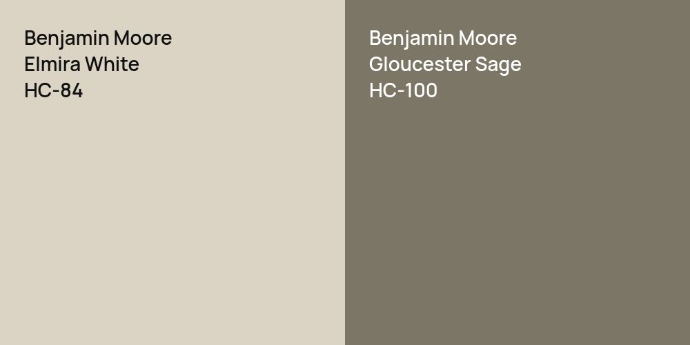 Benjamin Moore Elmira White vs. Benjamin Moore Gloucester Sage