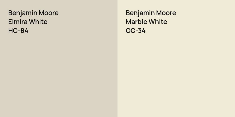 Benjamin Moore Elmira White vs. Benjamin Moore Marble White