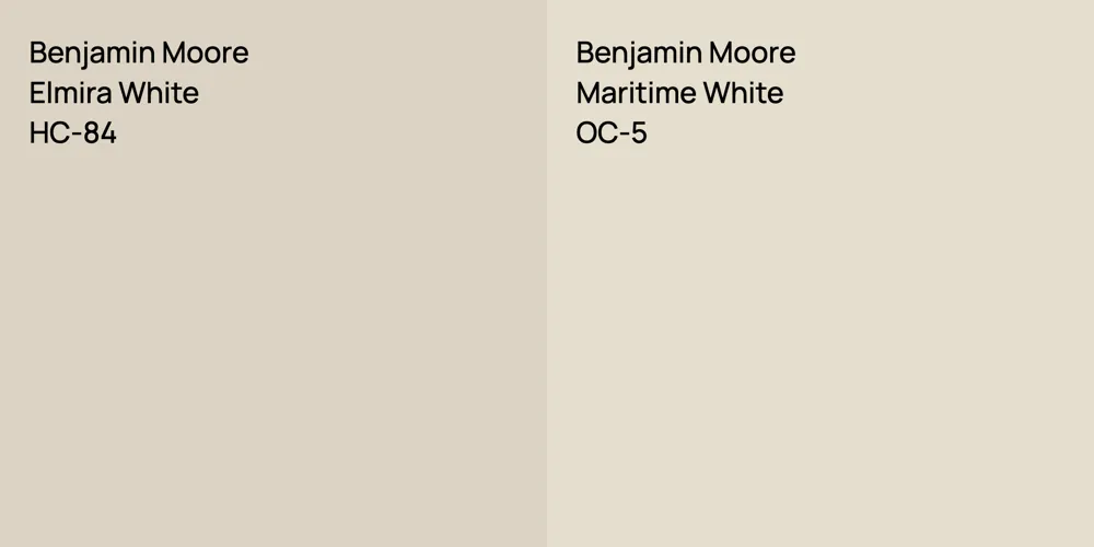 Benjamin Moore Elmira White vs. Benjamin Moore Maritime White