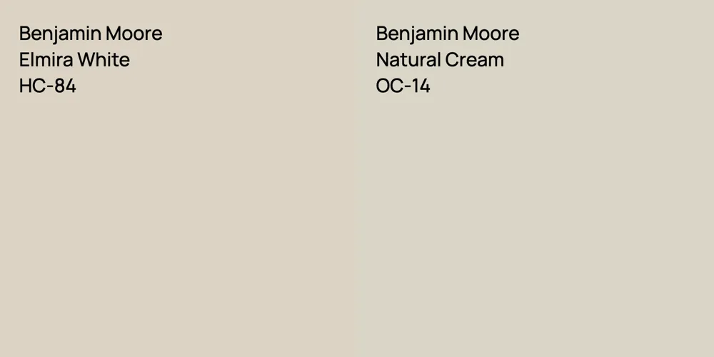 Benjamin Moore Elmira White vs. Benjamin Moore Natural Cream