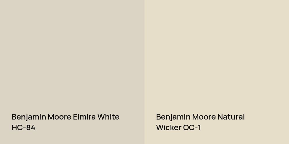 Benjamin Moore Elmira White vs. Benjamin Moore Natural Wicker